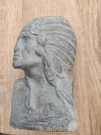 Antiek Indiaans beeld gegoten in lood, Antiek en Kunst, Ophalen of Verzenden