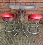 FIFTIES SIXTIES AMERIKAANSE BARKRUKKEN BEL AIR BAR TAFEL, Huis en Inrichting, Barkrukken, Ophalen, 60 tot 90 cm, Met voetsteun