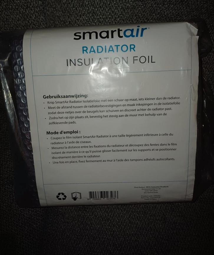 SmartAir Radiatorfolie - 3 meter2, Doe-het-zelf en Verbouw, Isolatie en Afdichting, Nieuw, Muurisolatie, Overige materialen, Minder dan 4 cm