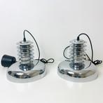 2 space age verchroomd hanglampen art deco, Ophalen of Verzenden, Nieuw, Minder dan 50 cm