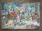 Schilderij Skyline Schiedam 50x70, Antiek en Kunst, Kunst | Schilderijen | Klassiek, Ophalen of Verzenden