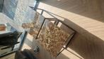Bruin marmer salontafel 50x50, Ophalen, 50 tot 100 cm, Vierkant, Nieuw