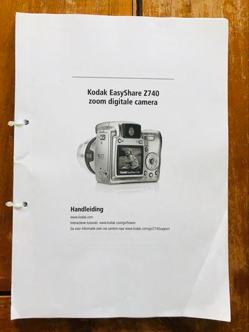 Kodak EasyShare Z740 Digitale Camera NL A-4 Handleiding