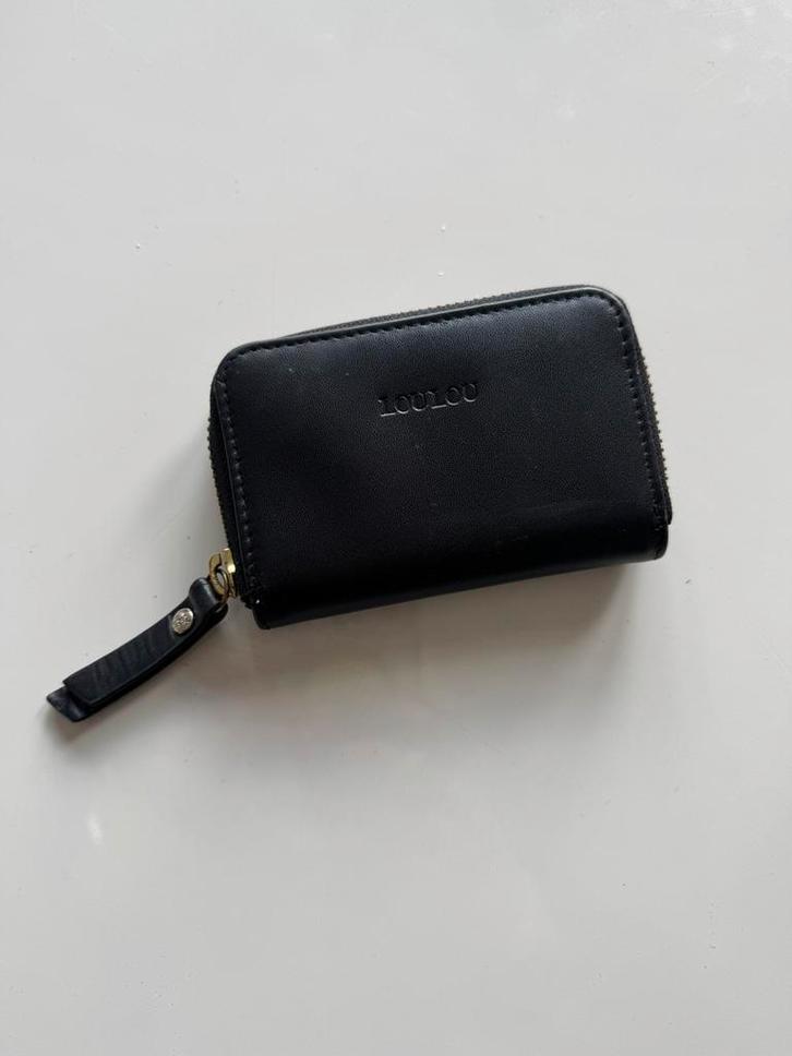 Zwarte leren portemonnee van LouLou Essentiels & spiegeltje, Sieraden, Tassen en Uiterlijk, Portemonnees, Zo goed als nieuw, Overige merken