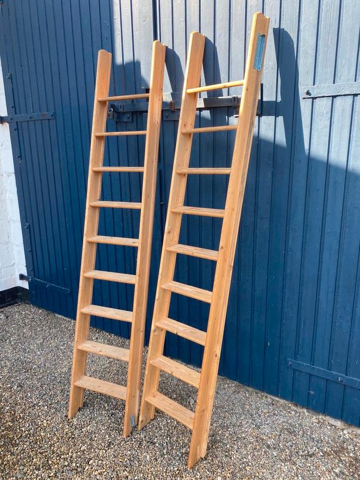 Oude houten bibliotheektrap molenaarstrap zoldertrap, Antiek en Kunst, Antiek | Woonaccessoires, Ophalen