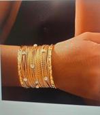 Goudkleurige metalen manchet armband, Sieraden, Tassen en Uiterlijk, Horloges | Dames, Overige merken, Staal, Nieuw, Ophalen of Verzenden