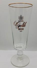 Amstel Gold Bier Glas op voet met druppelsteel, Ophalen of Verzenden, Gebruikt, Glas of Glazen, Amstel