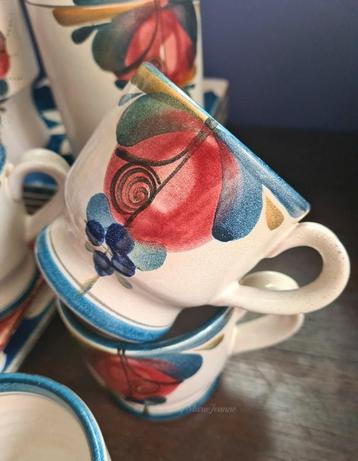 LUZERNER keramiek, prachtig koffieservies handgeschilderd beschikbaar voor biedingen