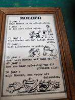 spreuktegel moeder in houten lijst, Antiek en Kunst, Antiek | Wandborden en Tegels, Ophalen of Verzenden