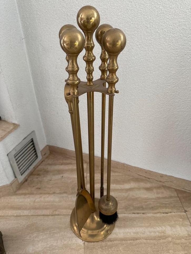 Koperen Open Haard Set, Huis en Inrichting, Kachels, Gebruikt, Ophalen