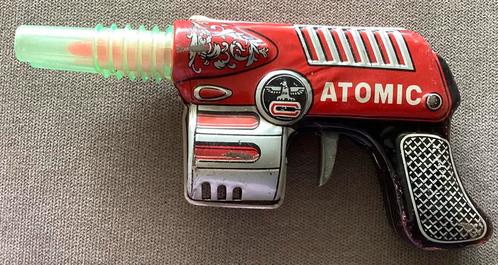 1950-60  blikken ATOMIC Gun Japan Raygun toy TN Nomura,Japan, Antiek en Kunst, Antiek | Speelgoed, Ophalen