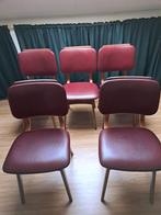 Vintage eetkamerstoelen, Huis en Inrichting, Ophalen, Gebruikt, Rood, Vijf, Zes of meer stoelen