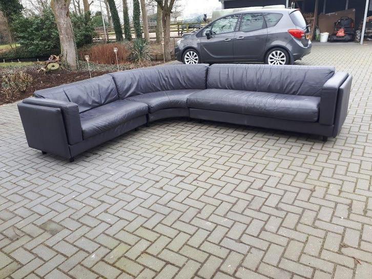 Hoekbank, Leer   Design Jan Des Bouvrie, Huis en Inrichting, Banken | Bankstellen, Gebruikt, Hoekbank, Vierpersoons of meer, 300 cm of meer