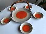 Gebakstel Plazuid Gouda, vintage jaren 30 petitfour stel, Ophalen, Gebruikt, Keramiek, Overige typen