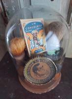Vintage Scheerset onder Glazen Stolp, Antiek en Kunst, Curiosa en Brocante, Ophalen of Verzenden
