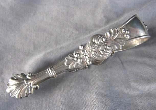 Zeer grote verzilverde suikertang (3338), Antiek en Kunst, Curiosa en Brocante, Ophalen