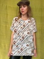 Vintage blouse, maat 38/M - wit - zonnebloemen - 90's, Kleding | Dames, Blouses en Tunieken, Maat 38/40 (M), Wit, Ophalen of Verzenden