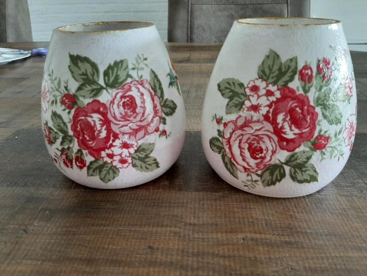 Schitterende Decoupage Vazen (Handmade), Huis en Inrichting, Woonaccessoires | Vazen, Nieuw, Overige kleuren, Minder dan 50 cm