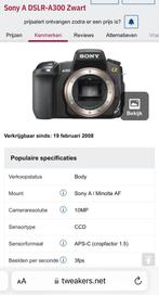 Sony Alpha 300 spiegelreflex camera  + Sony 18-55, Ophalen of Verzenden, Sony, Zo goed als nieuw