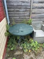 Gratis groene tuintafel, Tuin en Terras, Tuintafels, Ophalen, Gebruikt, Rond, Plastic