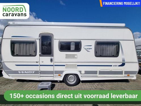 FENDT SAPHIR 495 TG ENKELE BEDDEN + MOVER + CASSETTE LUIFEL, Caravans en Kamperen, Caravans, Bedrijf, tot en met 4, 1250 - 1500 kg