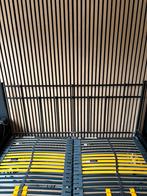 Metalen spijlenbed met electrisch verstelbare bedbodems, Ophalen, Verstelbaar, Zwart, Tweepersoons