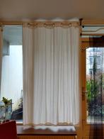 Twee witte gordijnen linnen/viscose, 100 tot 150 cm, Ophalen of Verzenden, Zo goed als nieuw, Crème