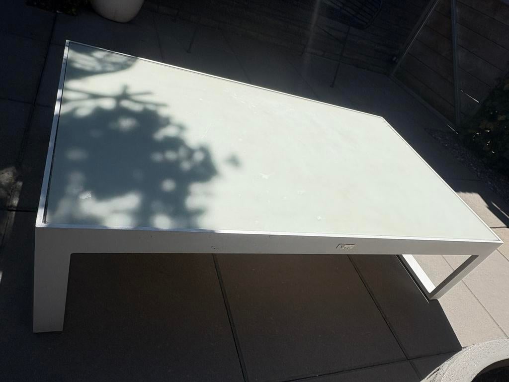 Aluminium salontafel buiten zie omschrijving, Ophalen, Zo goed als nieuw, Rechthoekig, Aluminium