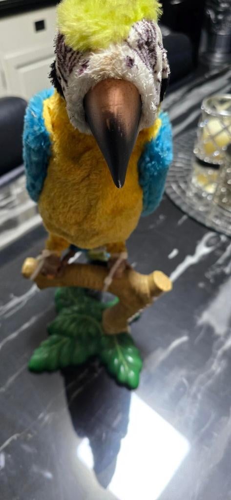 papegaai op stok met geluiden, Ophalen, Gebruikt, Vogel, Beeldje of Figuurtje