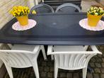 Stevige tuintafel, gebruikt, eventueel met twee stoelen, Ophalen, Gebruikt, Rechthoekig, Kunststof