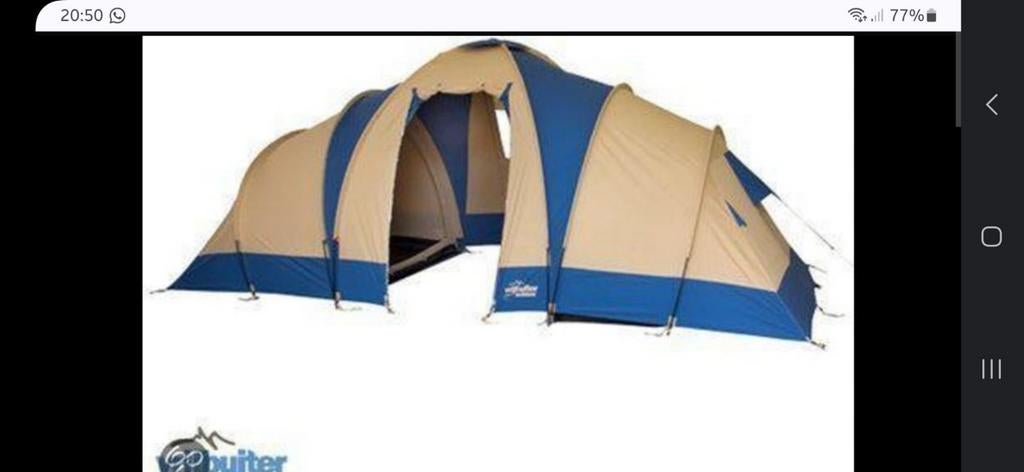 6 persoons tent vrijbuiter, 2 slaapcabines. Nieuw in zak, Caravans en Kamperen, Tenten, Ophalen, Nieuw