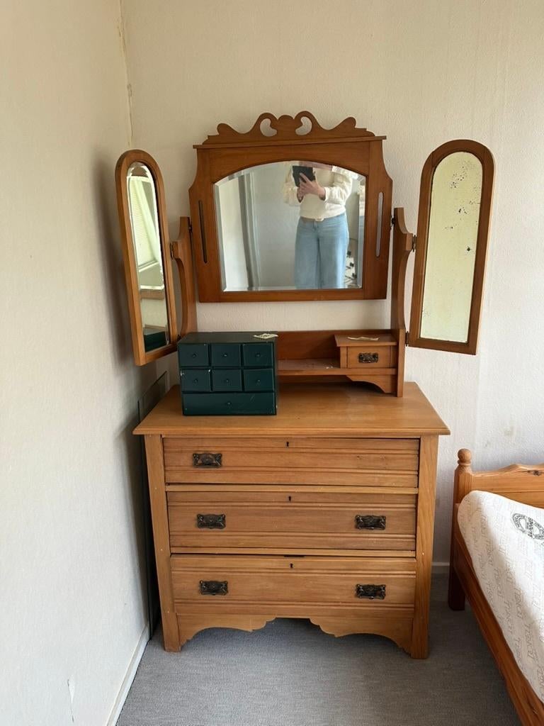 Antieke kaptafel, Ophalen, Gebruikt, 50 tot 100 cm, Minder dan 100 cm