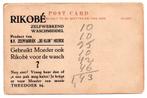 RIKOBE zelfwerkend waschmiddel Zeepfabriek De Klok Heerde, Verzamelen, Ophalen, 1920 tot 1940, Ongelopen