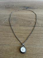 835 Incabloc Opwind Horloge aan Halsketting - zilver, Ophalen of Verzenden, Zilver