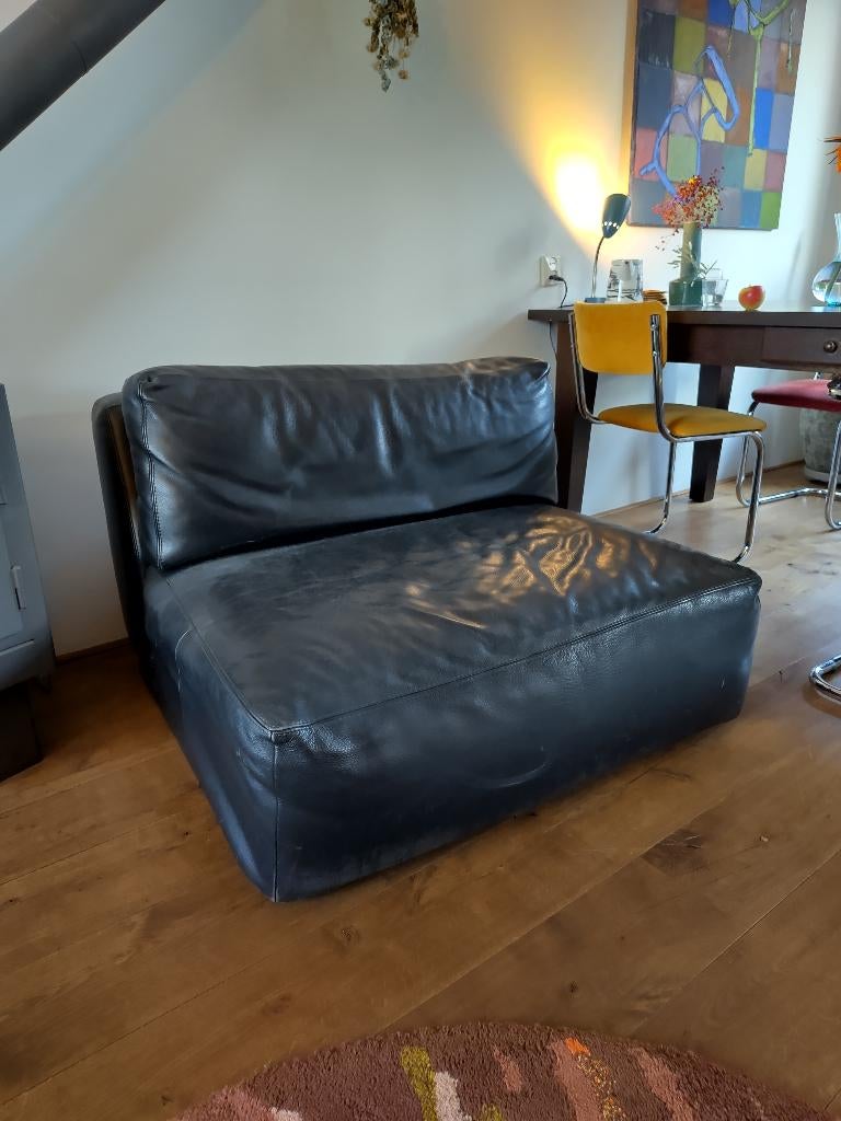 Leolux leren bank, Ophalen, Gebruikt, Eenpersoons, Minder dan 150 cm