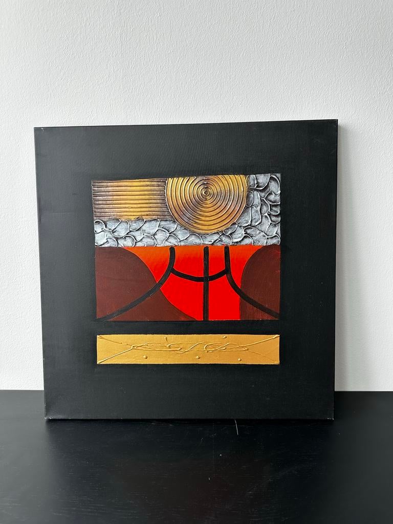 Han Teng, Abstract schilderij, acrylverf, Antiek en Kunst, Kunst | Schilderijen | Abstract, Ophalen of Verzenden