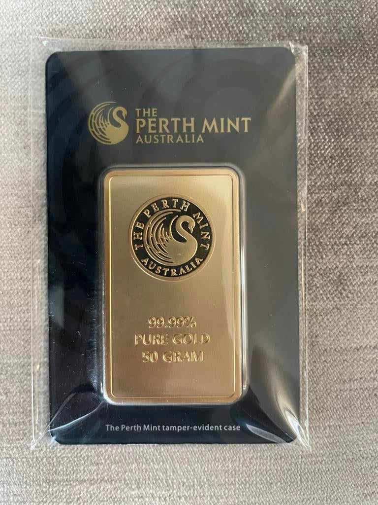 The Perth Mint 50 gram goudbaar, Ophalen of Verzenden, Goud