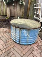 Gratis olievat tafeltje, 2 zitplaatsen, Hardhout, Bijzettafel, Ophalen of Verzenden