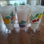 Limonade glazen met fruitdesign, Ophalen of Verzenden, Gebruikt, Frisdrankglas