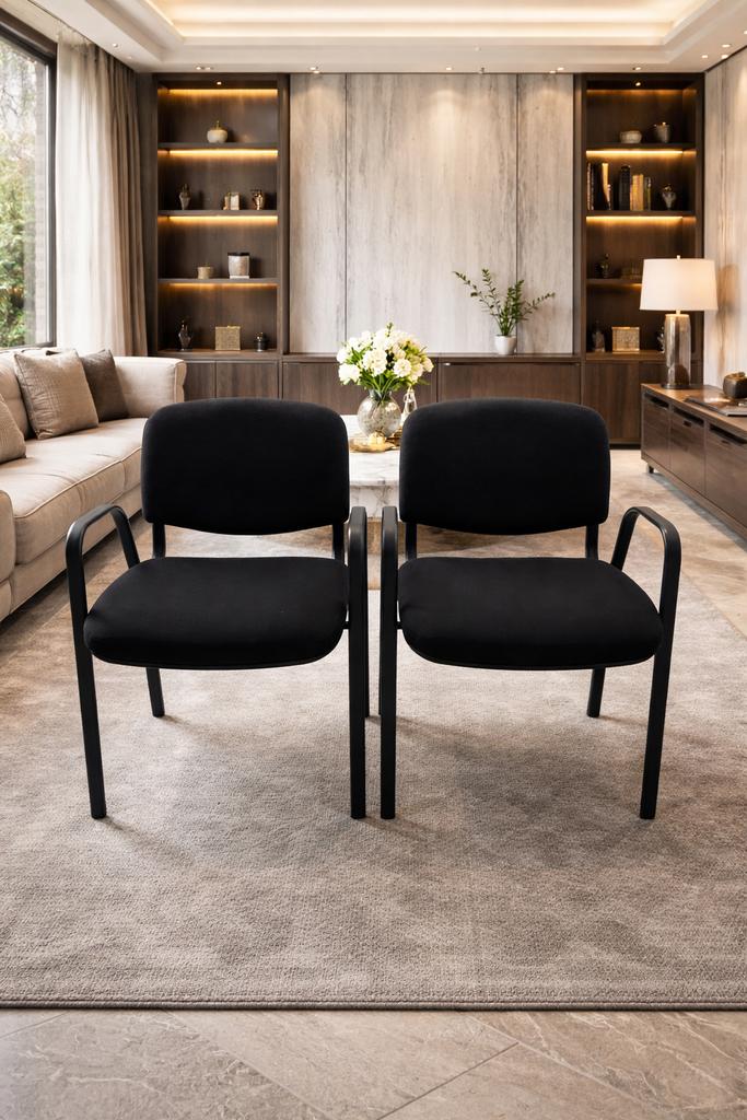 Mooie vergaderstoelen, kantine stoelen, zaalstoelen, stapel, Huis en Inrichting, Ophalen, Gebruikt, Zwart, Stof