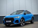 Audi Q3 Sportback 45 TFSI e Hybrid 3x S-Line Black Edition., Auto's, Gebruikt, Blauw, Leder en Stof, 245 pk
