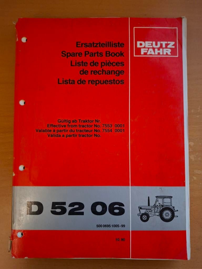 Onderdelenboek Deutz Fahr D5206, Ophalen of Verzenden, Gelezen, Tractor en Landbouw