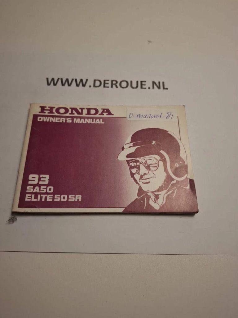 81 0WNERS MANUAL HONDA SA50 / ELITE 50SR  1993  USED, Ophalen of Verzenden, Honda