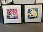 Ad van Hassel POP ART 2x Marilyn Monroe ingelijst ZEEFDRUK, Antiek en Kunst, Ophalen of Verzenden
