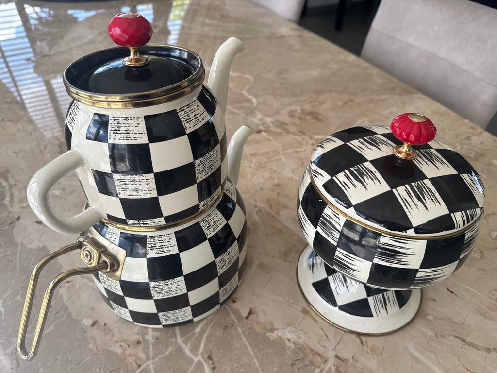 Set van theepot en suikerpot, Ophalen of Verzenden, Zo goed als nieuw, Overige stijlen, Overige typen