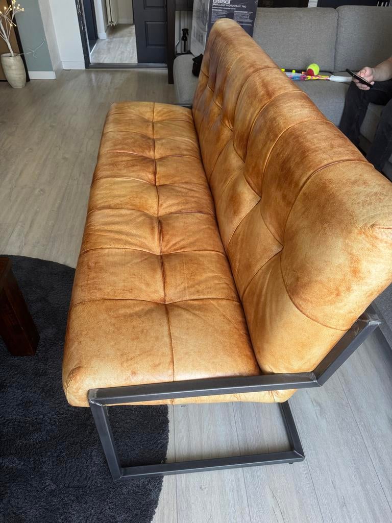 Leren bank, Ophalen, Gebruikt, 150 tot 200 cm, Tweepersoons