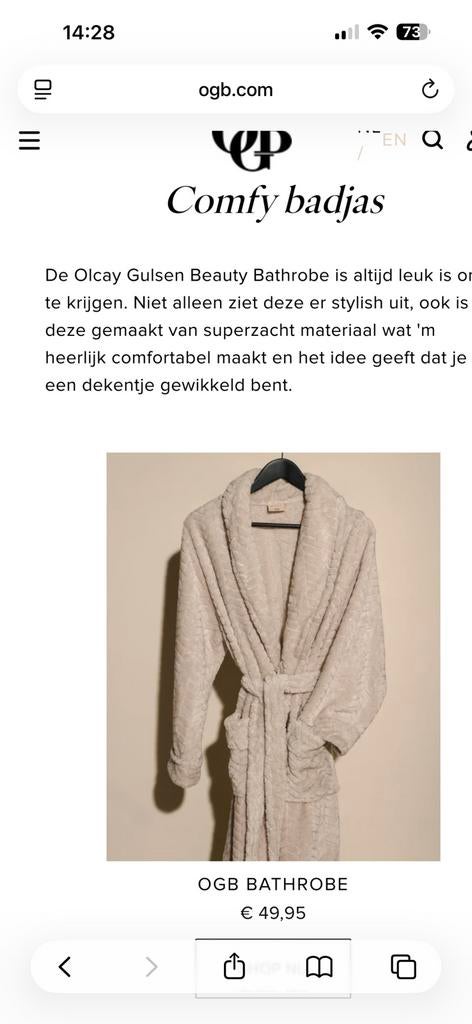 OGC Beauty Bathrobe, Kleding | Dames, Verzenden, Zo goed als nieuw, Maat 38/40 (M)