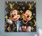 Glasschilderij Mickey en Minnie Mouse 80x80, Ophalen, Mickey Mouse, Nieuw, Overige typen