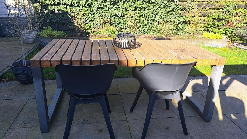 Tuintafel met bank en stoelen, Tuin en Terras, Tuinsets en Loungesets, Ophalen, Gebruikt, Bank