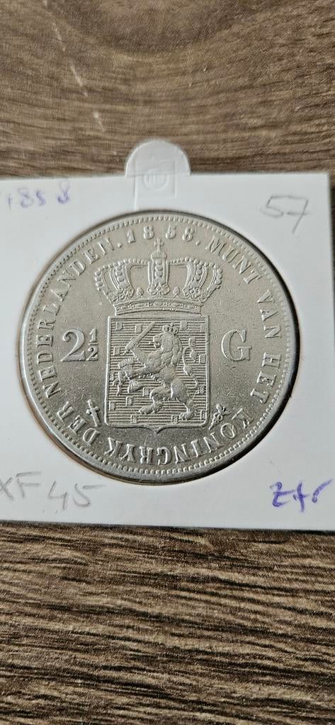 Zilveren rijksdaalder 1858 Willem lll mooie munt, Postzegels en Munten, Munten | Nederland, Koning Willem III, Zilver, Ophalen of Verzenden